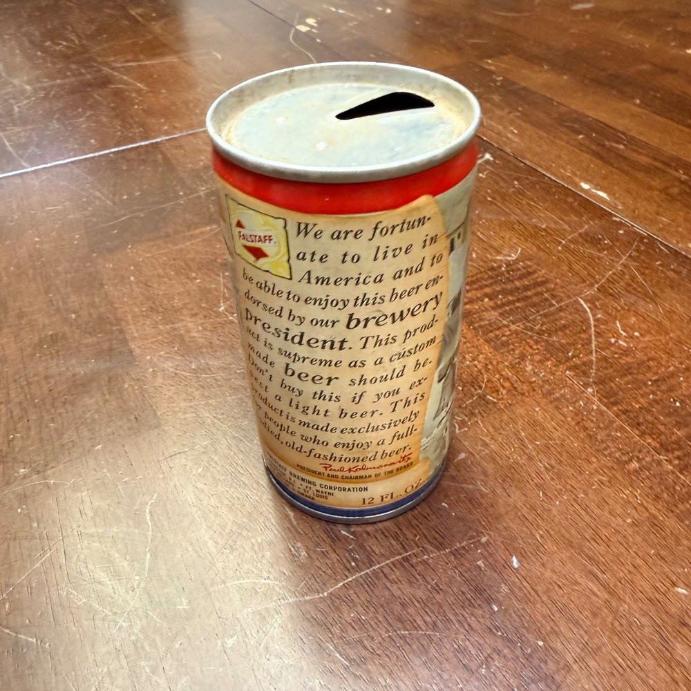 Falstaff Beer Can George Washington President 12oz Vintage Bicentennial - Picture 3 of 5